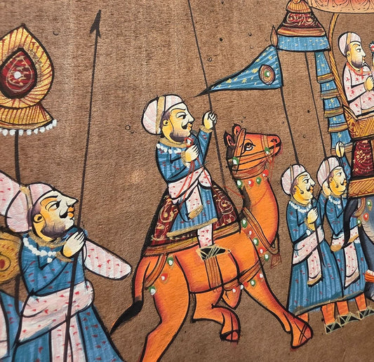 Royal Procession on Folio - Handpainted