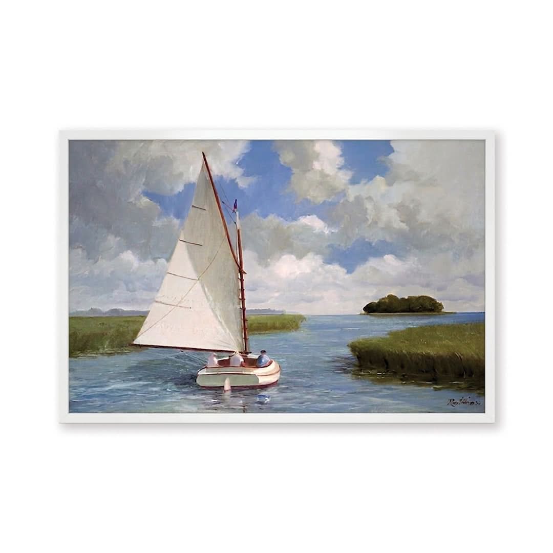 Catboat through a stream