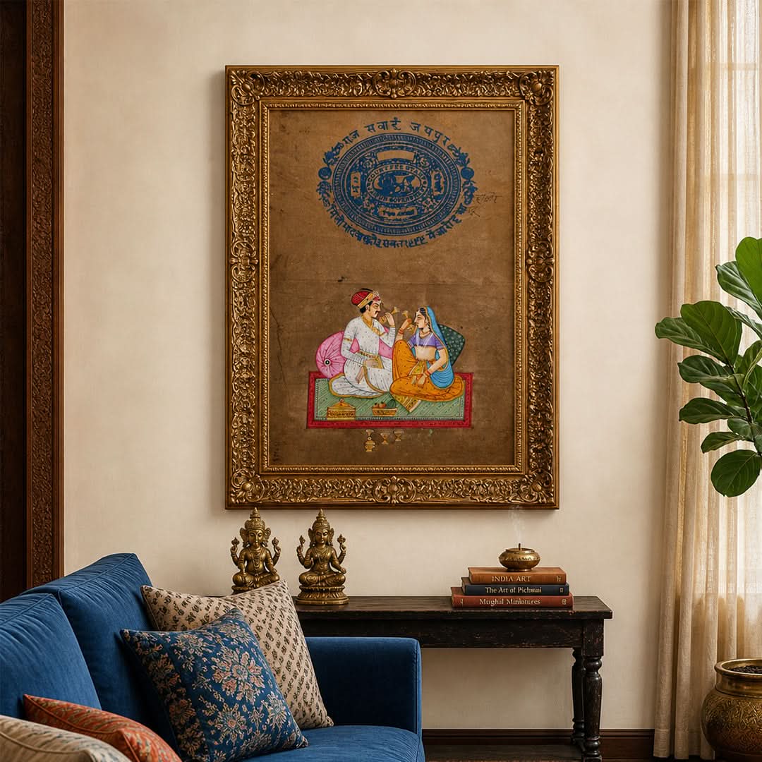 Raja & Rani on Folio- Hand-painted