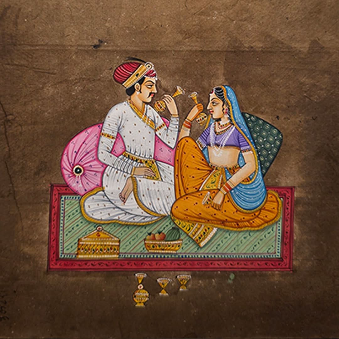 Raja & Rani on Folio- Hand-painted