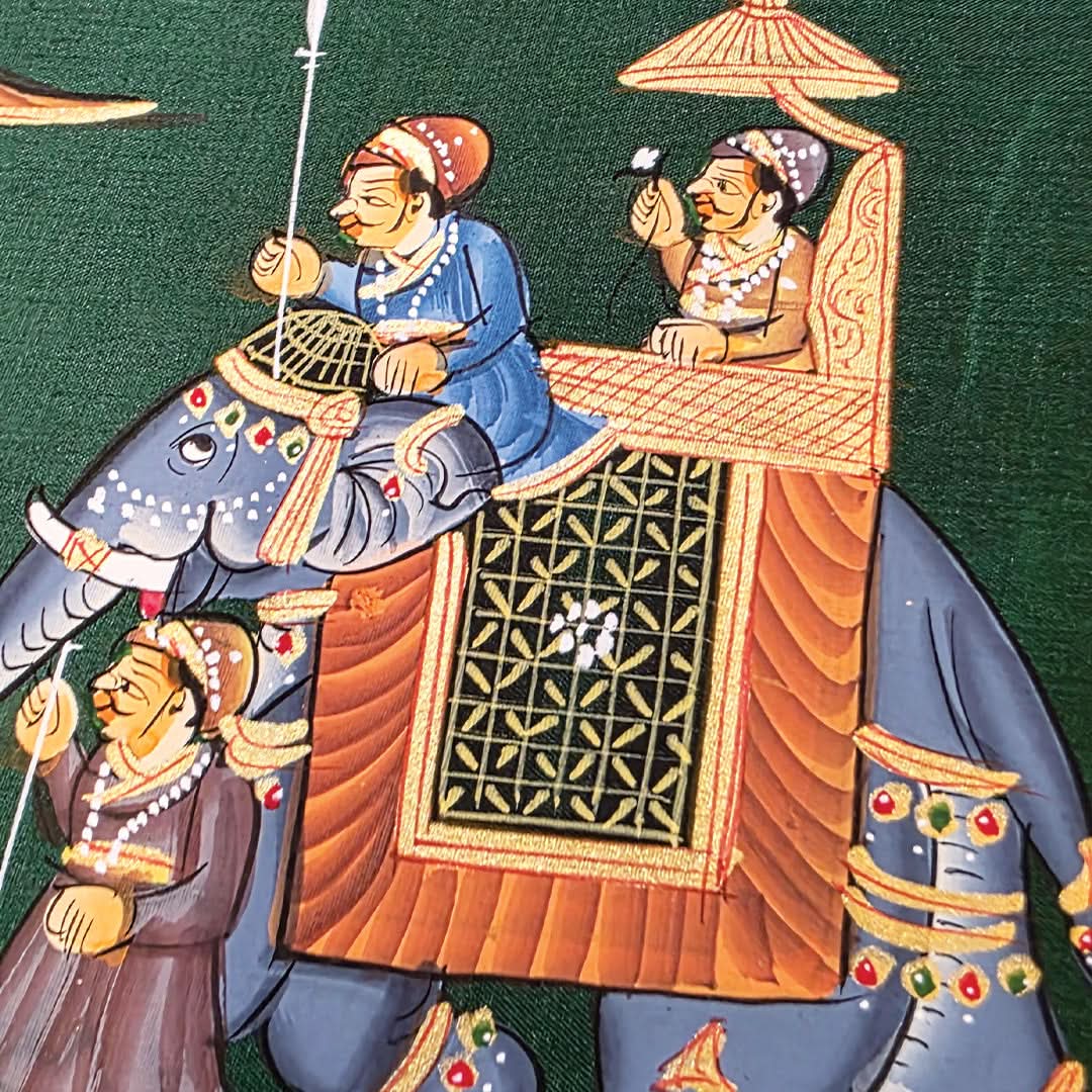 A Rajah's Procession - Handpainted Rajasthani Art