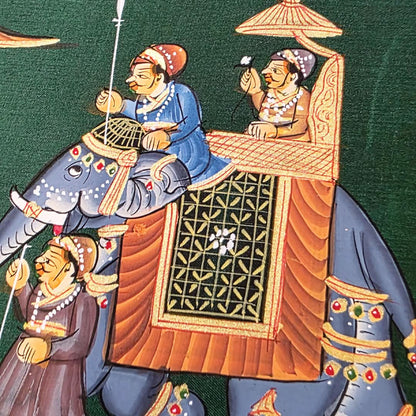 A Rajah's Procession - Handpainted Rajasthani Art