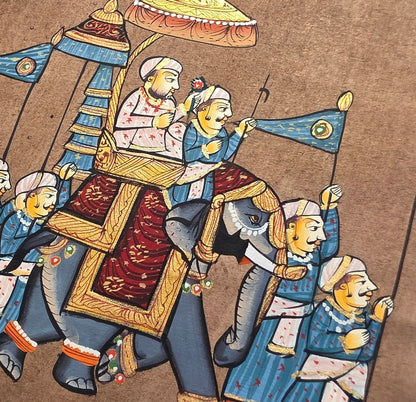 Royal Procession on Folio - Handpainted