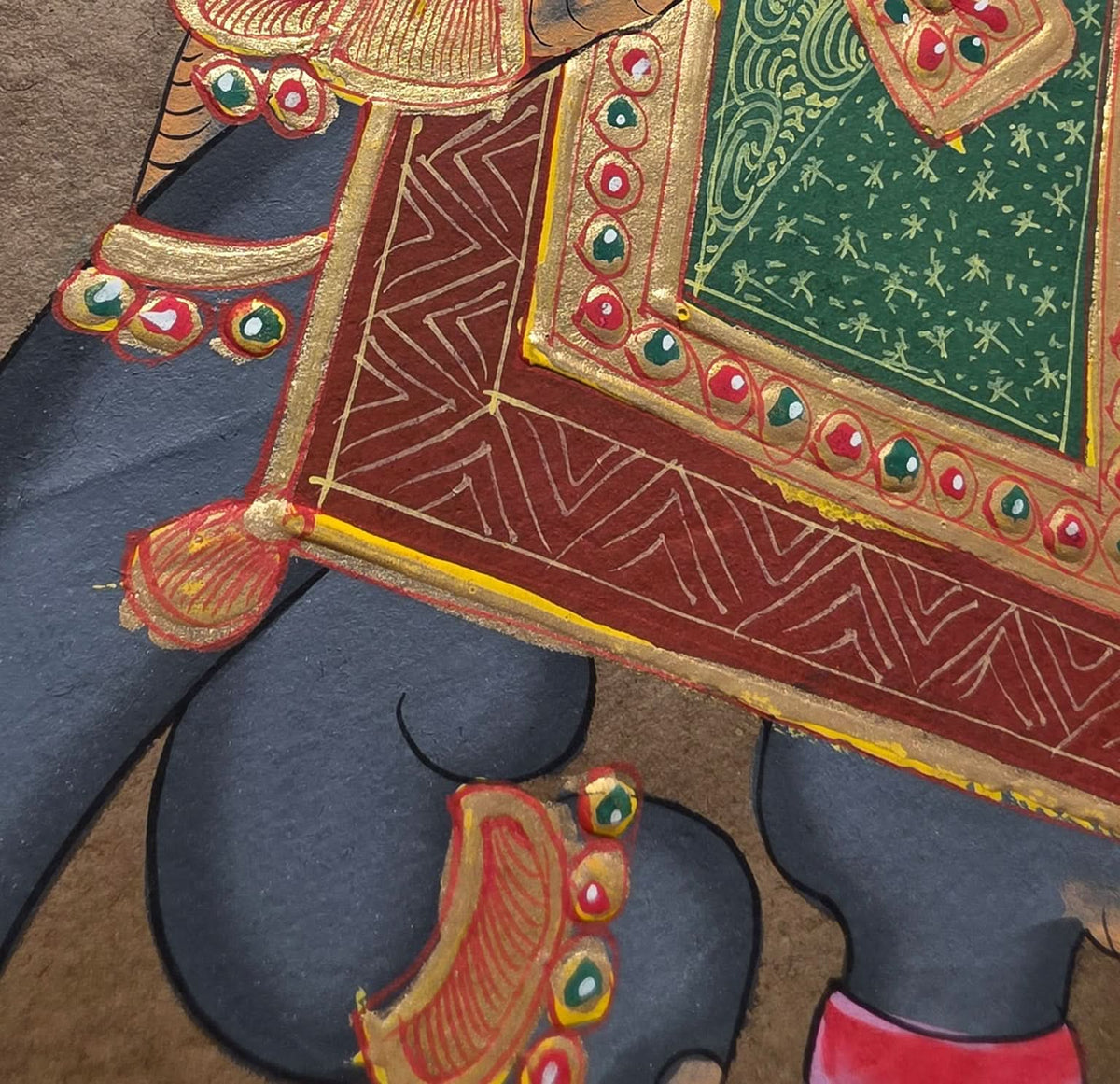 Elephant on Folio- Hand-painted