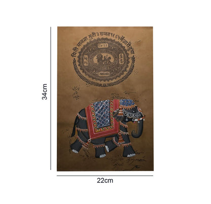 Elephant on Folio- Hand-painted