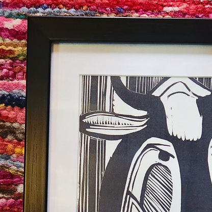 The Large Cow Lying Down -Ernst Ludwig Kirchner - Box Frame 14 x 11.5 inches