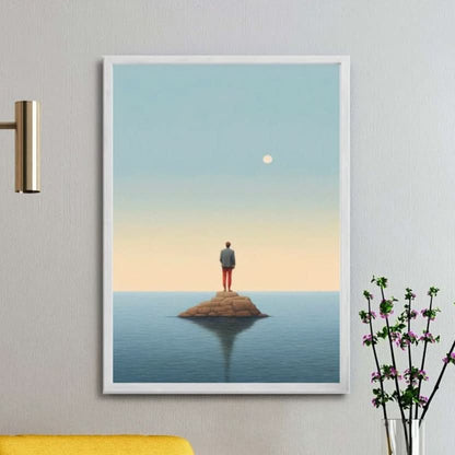 Lonely Figure on Island