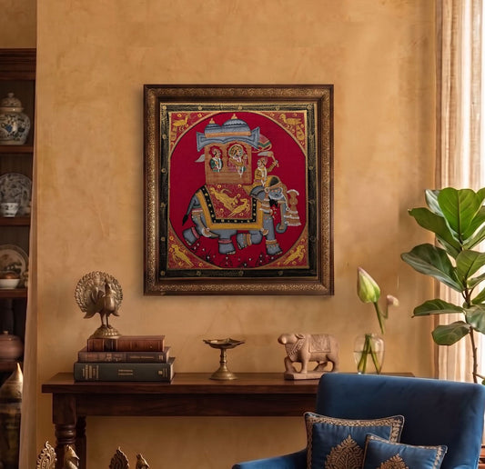 Maharaja on Elephant - Handpainted