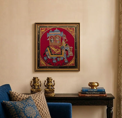 Maharaja on Elephant - Handpainted