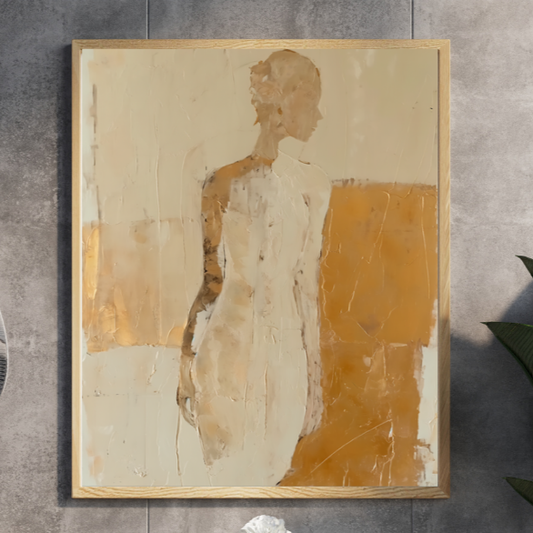 Style Guide abstract art print featuring gold and silver tones