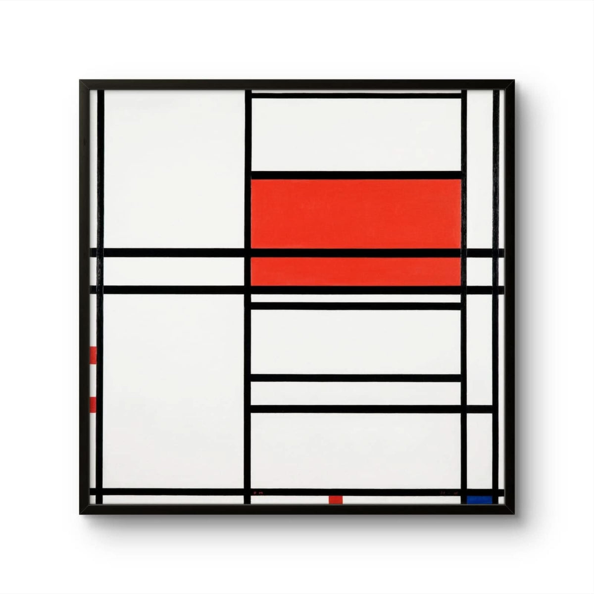 Abstract art piece with geometric shapes on a white background