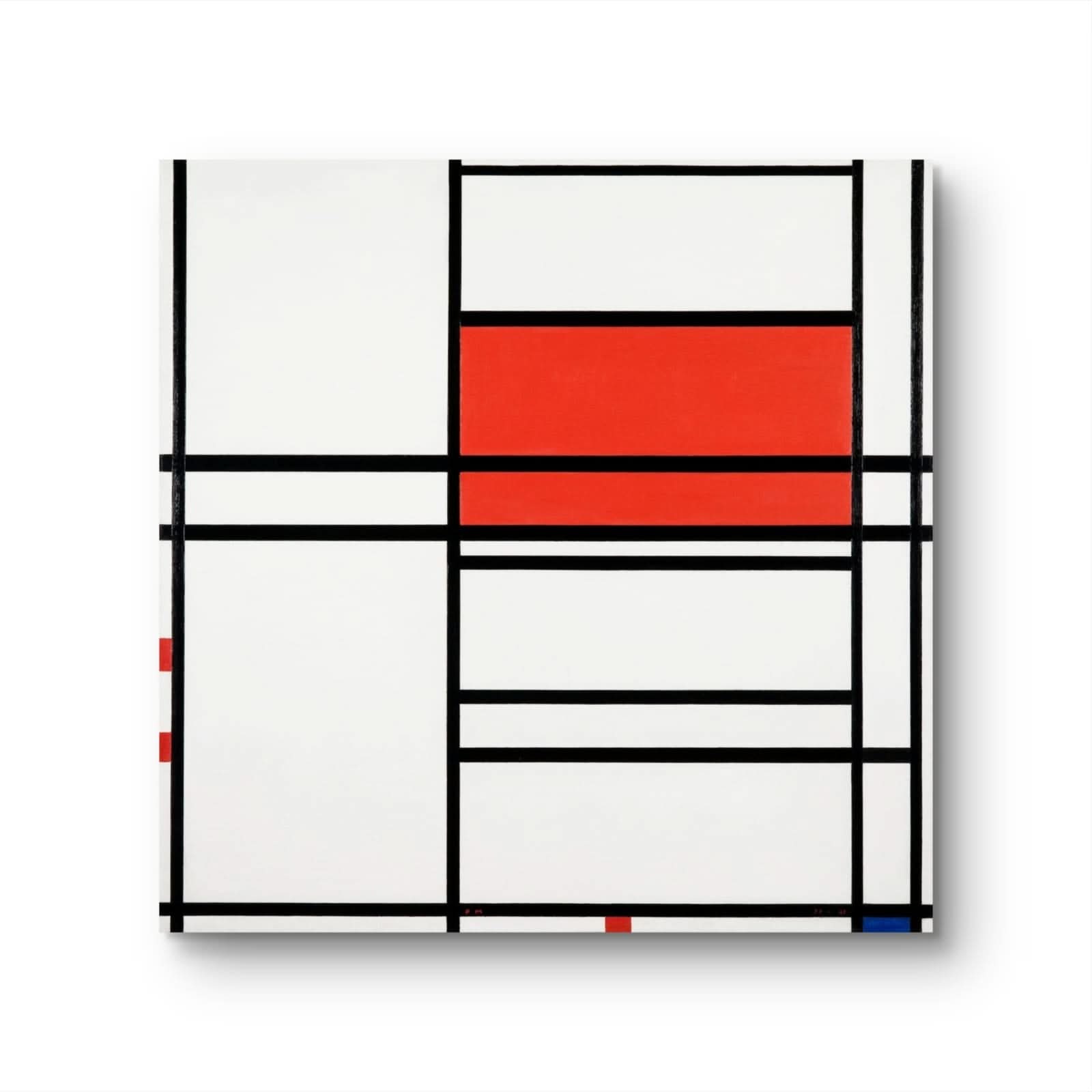 Abstract art piece with geometric shapes on a white background