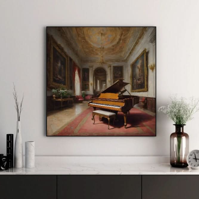 The grand piano in the hall