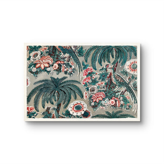 Floral and botanical patterned paper on a white background