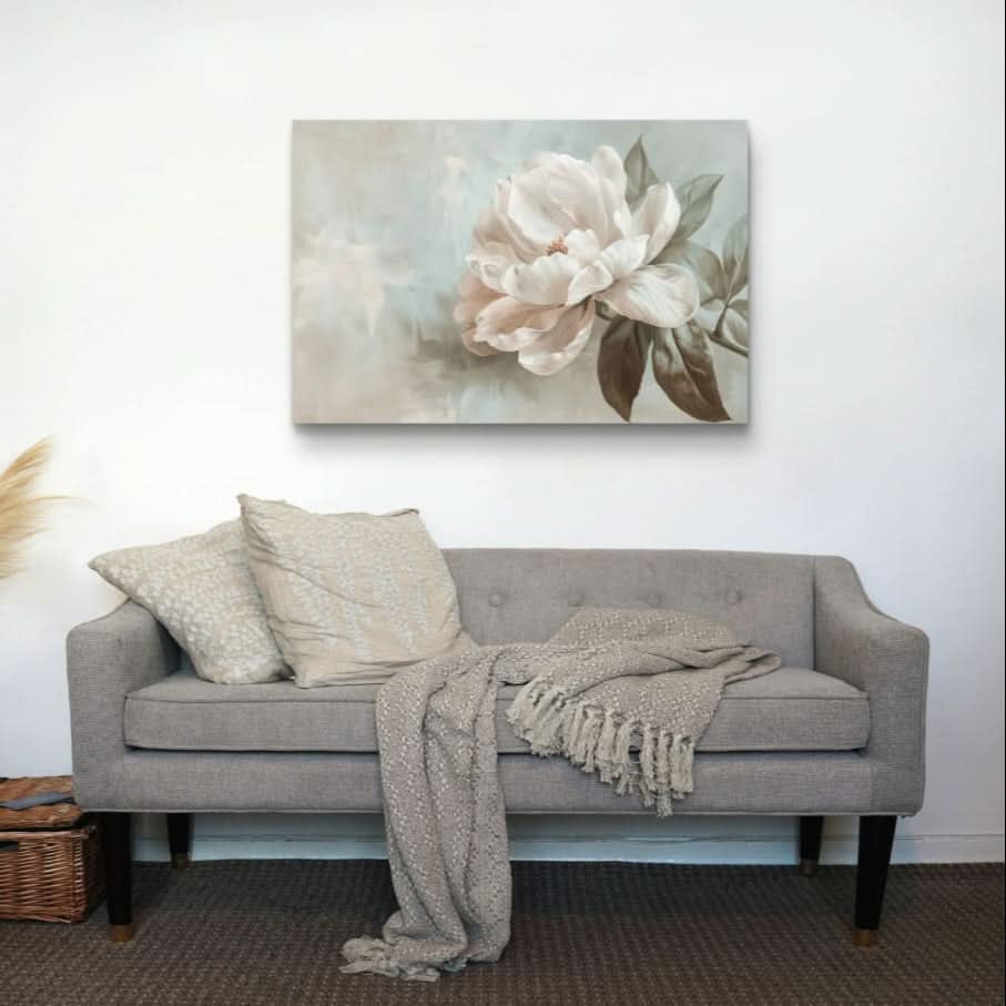 Purity abstract art print featuring gold and silver tones