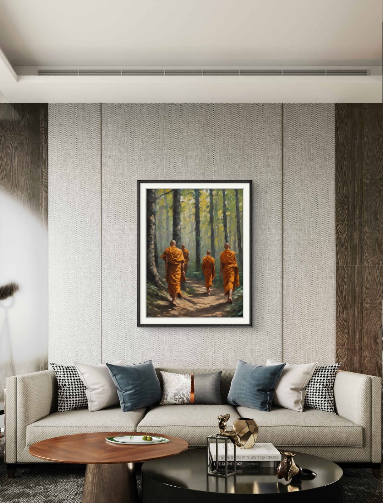 Monks in a forest