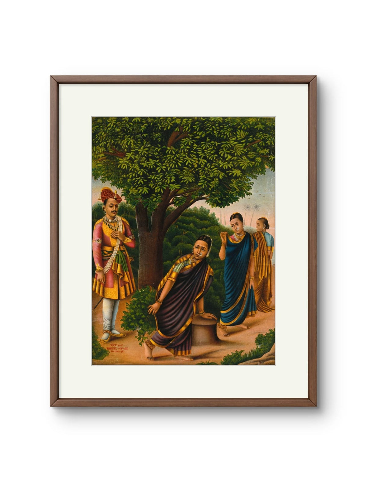 Raja Ravi Varma - Shakuntala with two females surprised by King Dushyanta