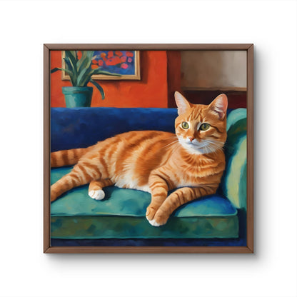 Lounging Cat – Premium Abstract Art Print