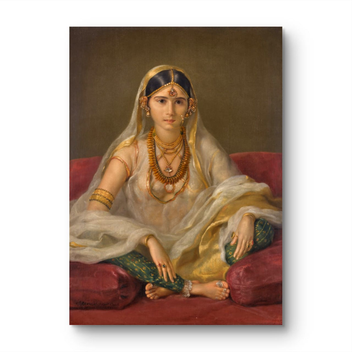 A mughal woman - Francesco Renaldi abstract art print featuring gold and silver tones