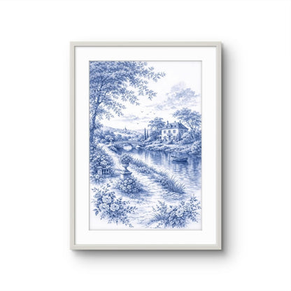 Royal Blue Landscapes -Set of 3