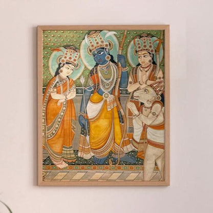 Hand Painted Pichwai Ram Darbar (2.5ft by 4ft) Unframed