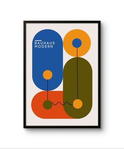 Bauhaus Blue – Premium Abstract Art Print