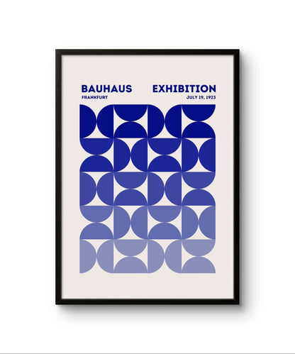Bauhaus Blue – Premium Abstract Art Print