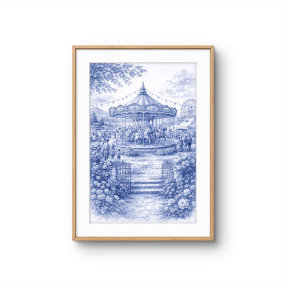 Royal Blue Landscapes -Set of 3