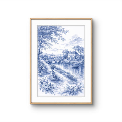 Royal Blue Landscapes -Set of 3