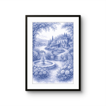 Royal Blue Landscapes -Set of 3