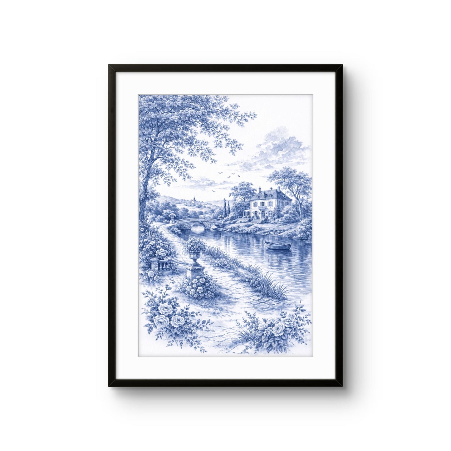 Royal Blue Landscapes -Set of 3
