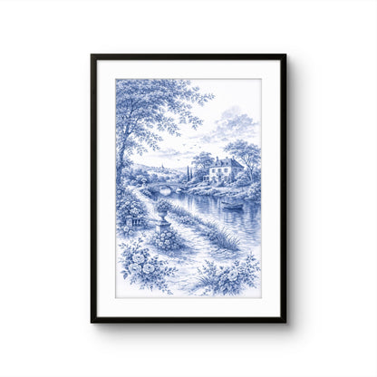 Royal Blue Landscapes -Set of 3