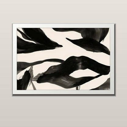 Ink Currents abstract art print in a white frame