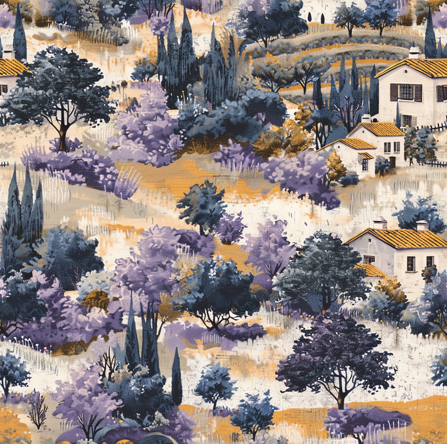 Lavender Hills of Provence – close-up of the artwork