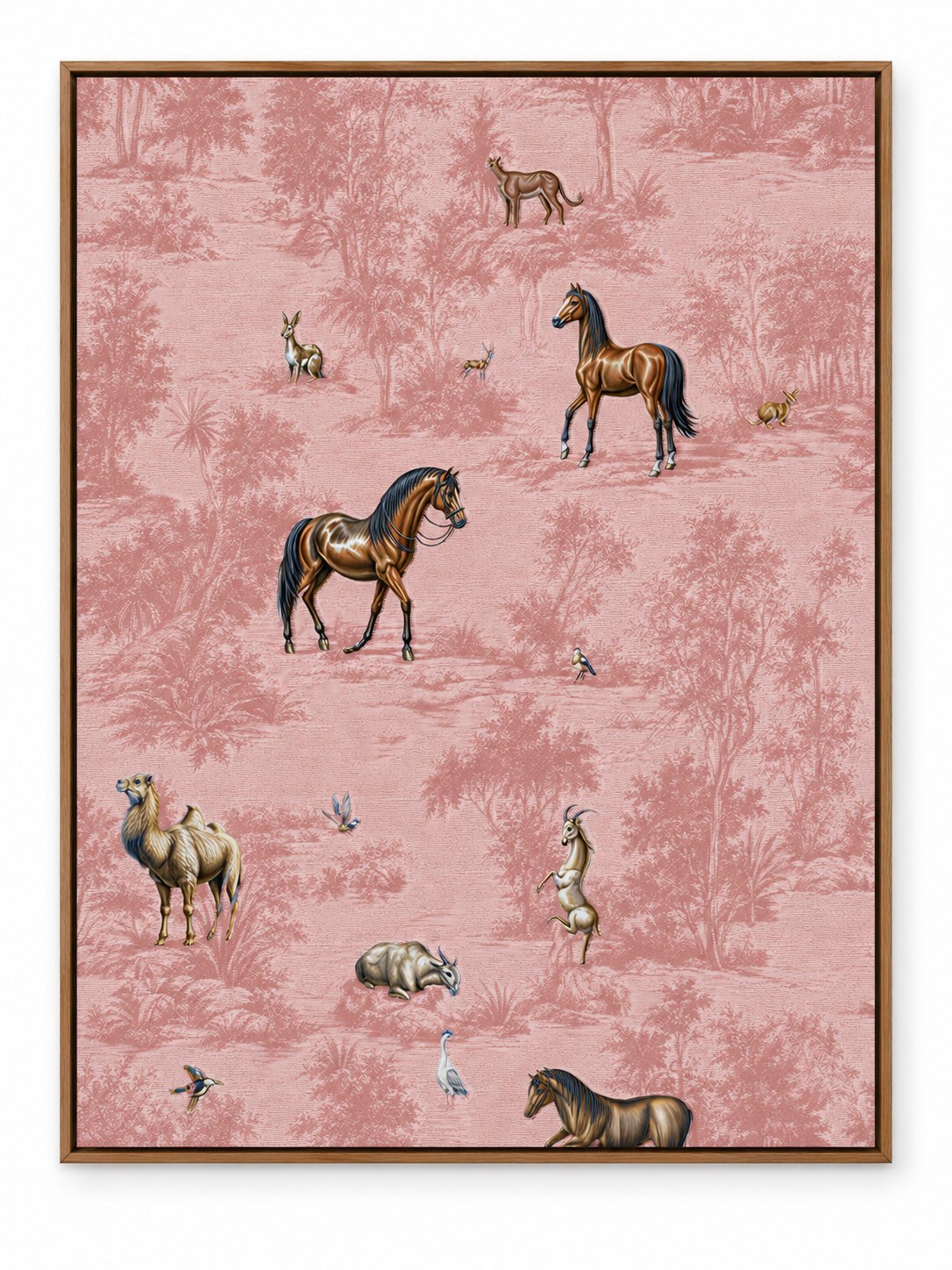 Rose Safari – 24 x 32 in floating canvas with wooden float frame