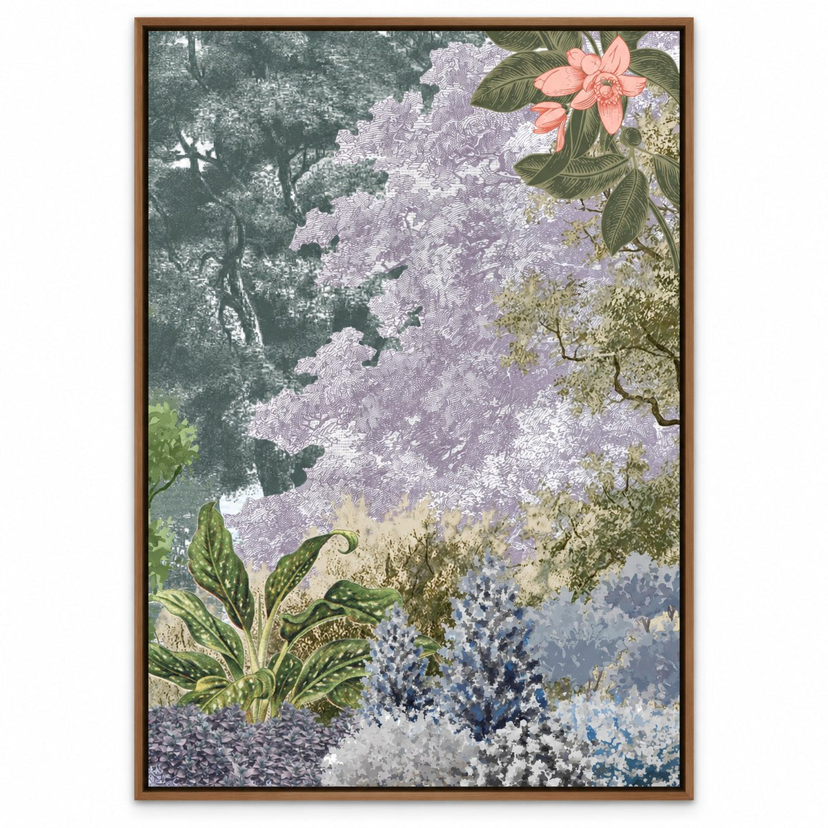 Wisteria Reverie – 24 x 32 in floating canvas with wooden float frame