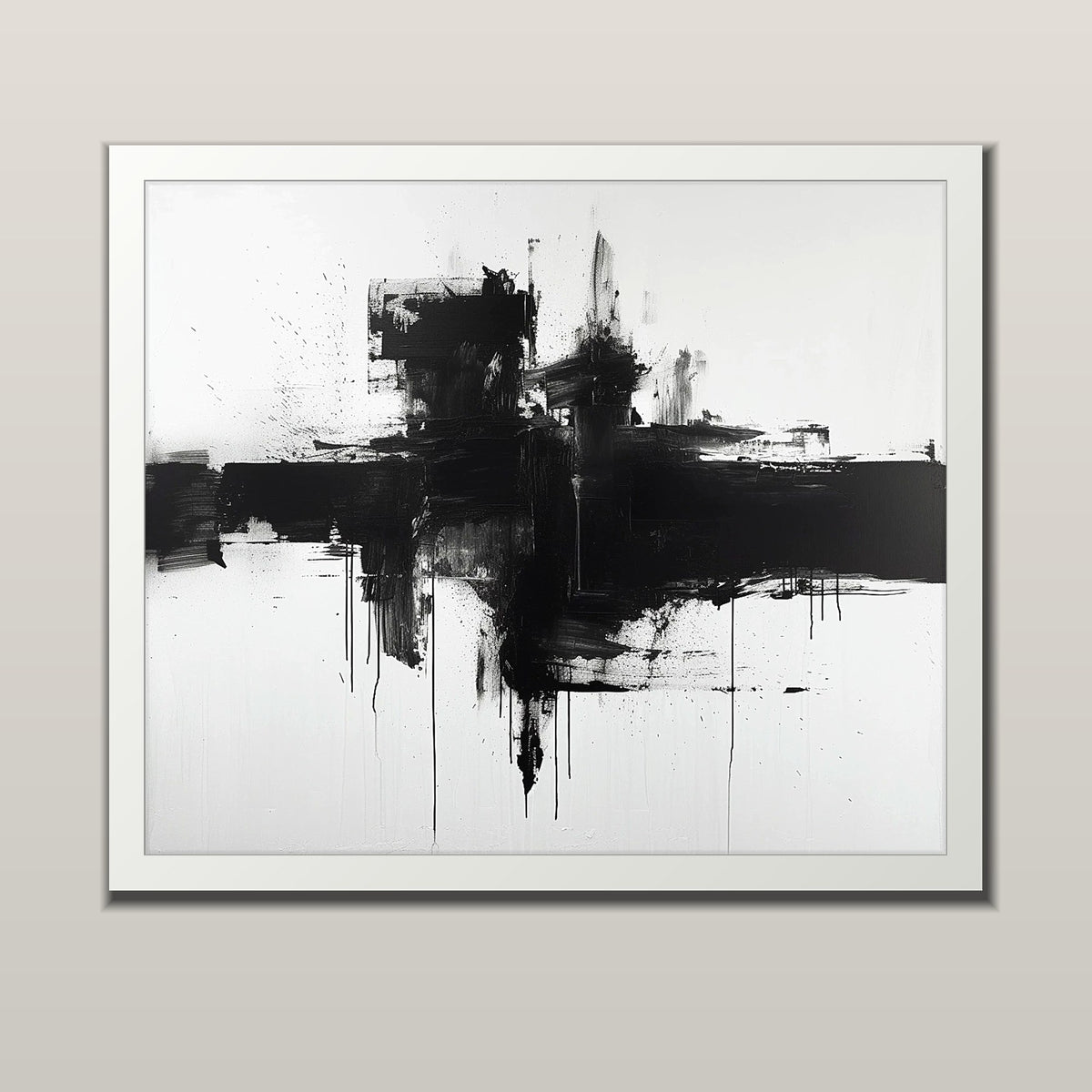 Shadow Horizon abstract art print in a white frame