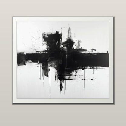 Shadow Horizon abstract art print in a white frame