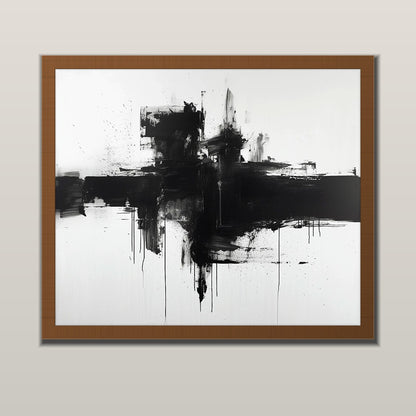 Shadow Horizon abstract art print in a wooden frame